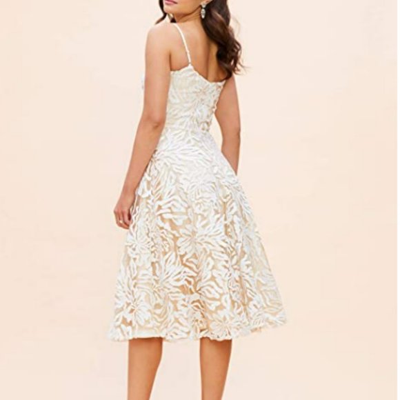 Dress the Population Womens Layla Sweetheart Fit and Flare Midi Dress(72) - Picture 4 of 4